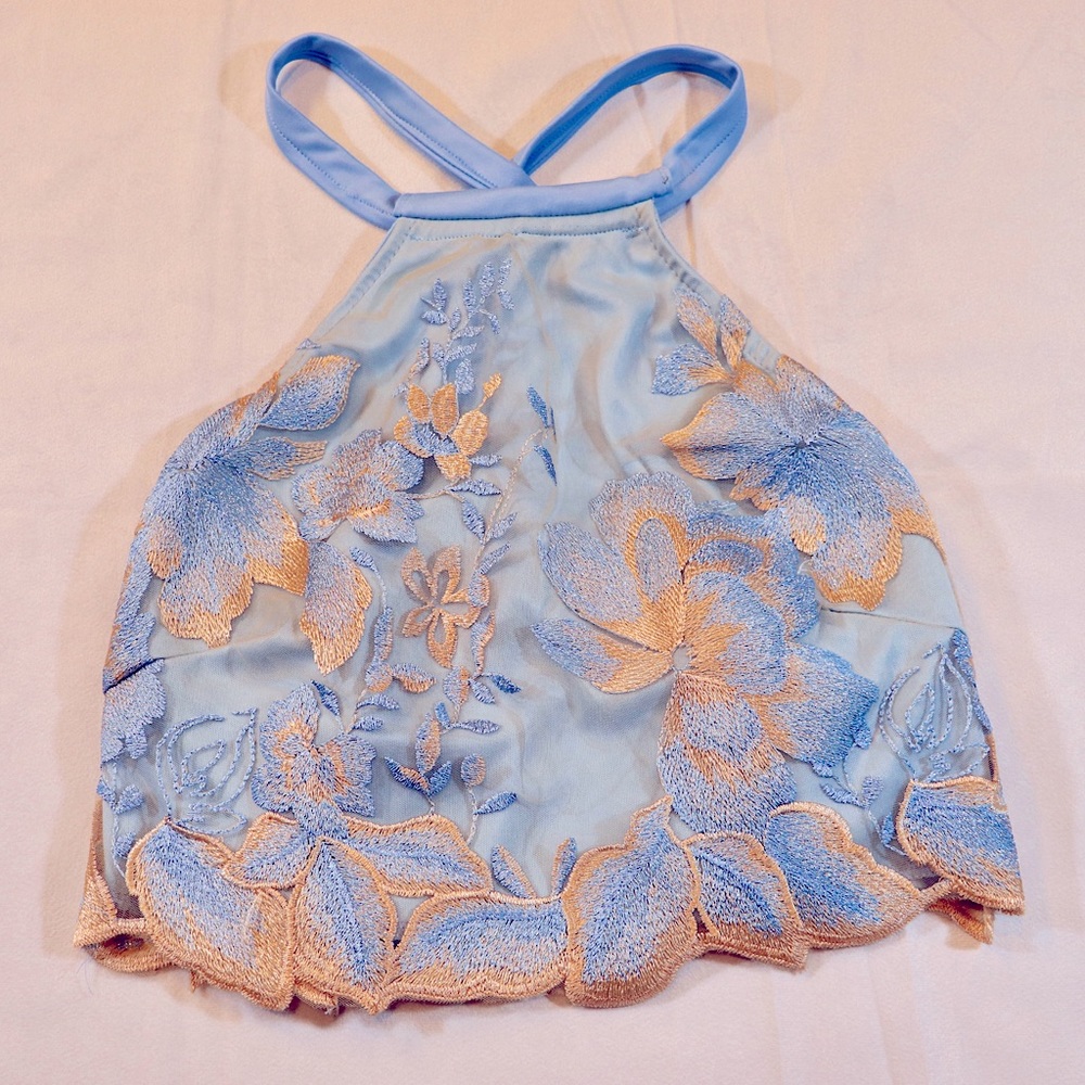 Lace Corset Backstrap Crop Top